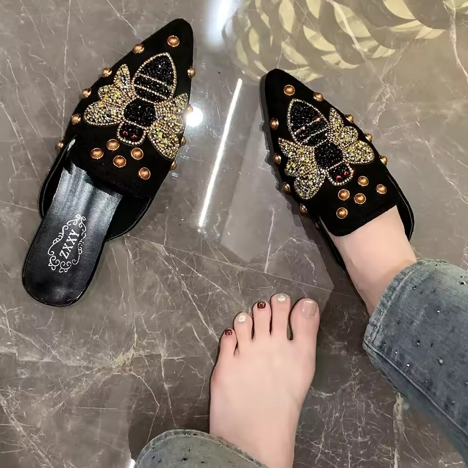 womens leather mules shoes