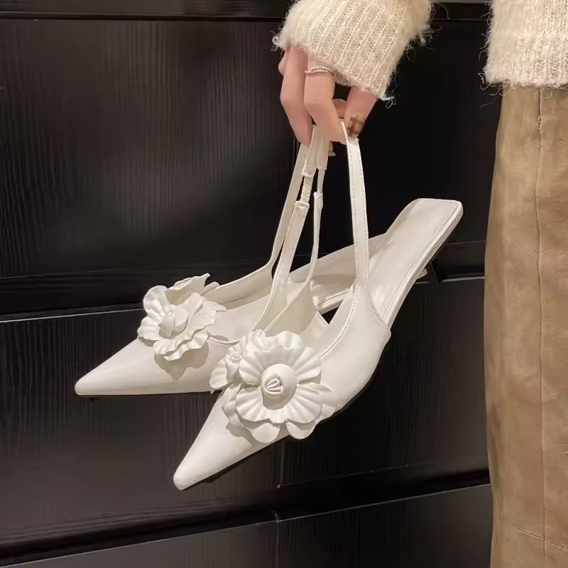 white mules heels shoes