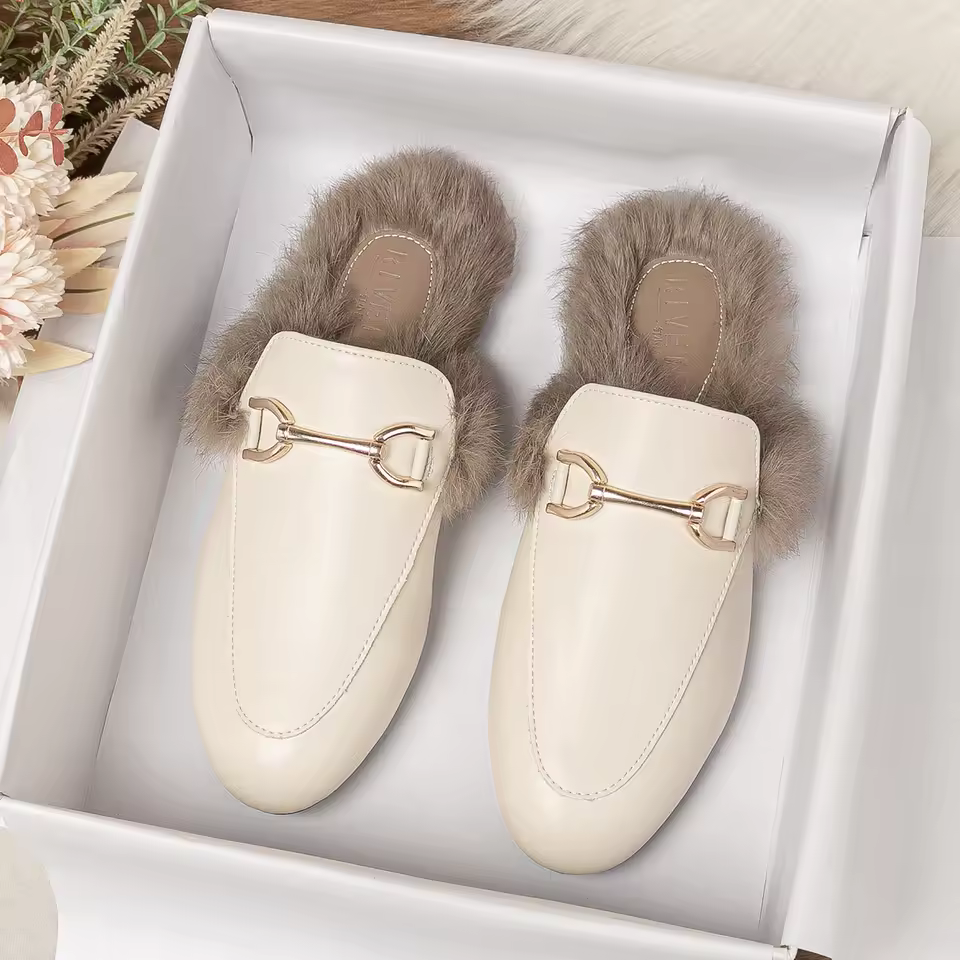 fur mule shoes