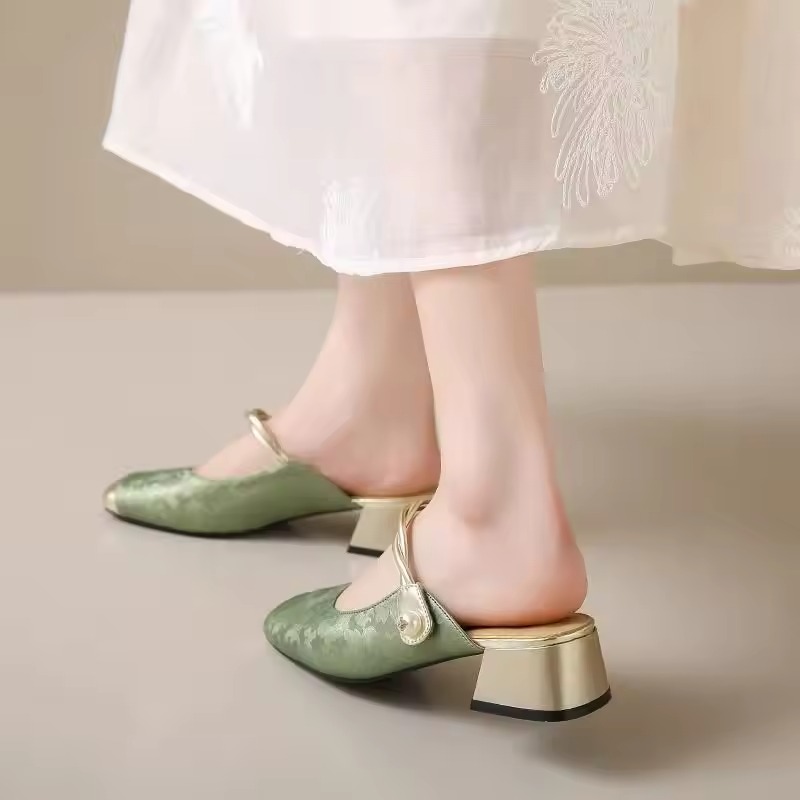 green mules shoes