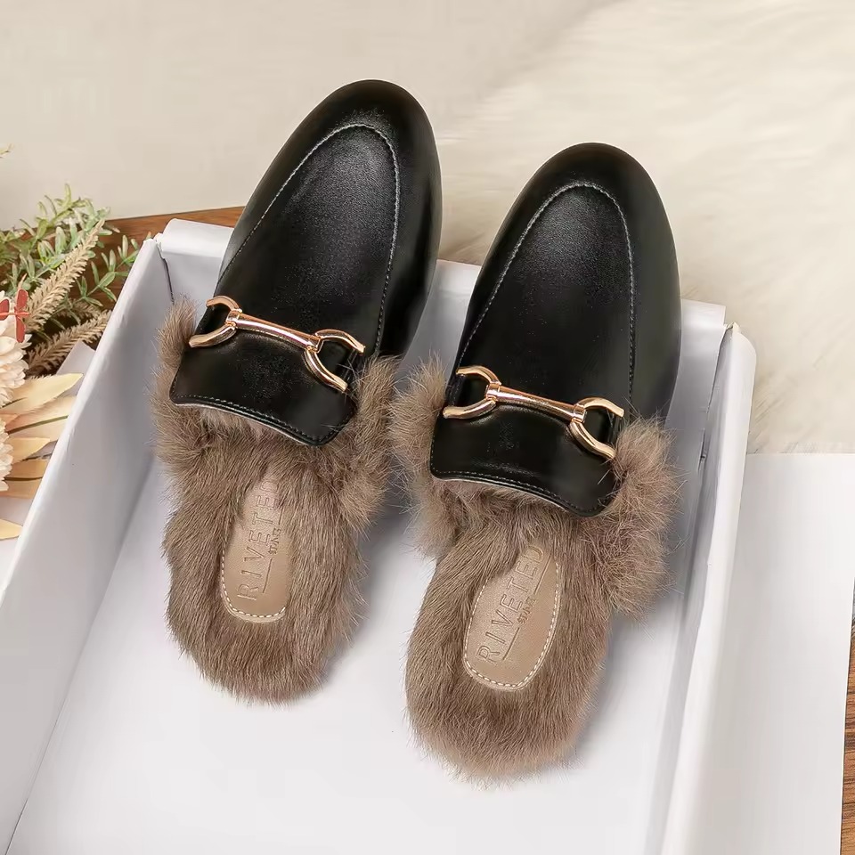 fur mule shoes