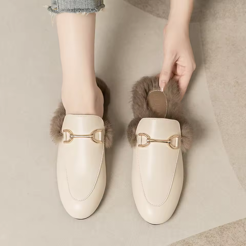 fur mule shoes