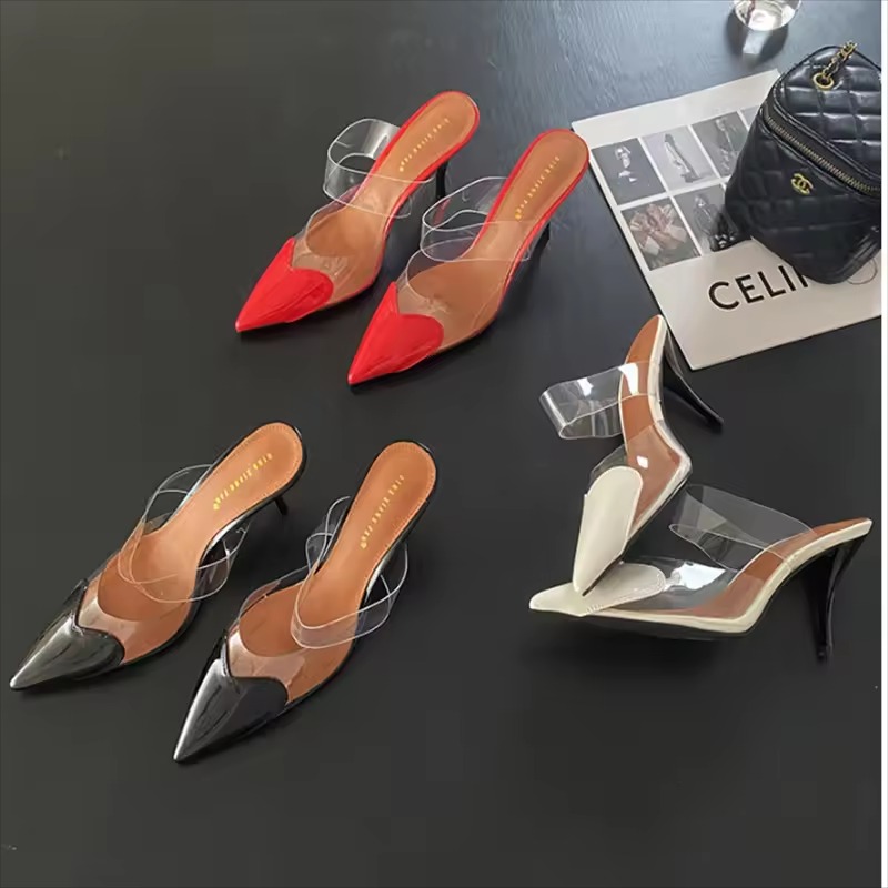 ladies red mule shoes