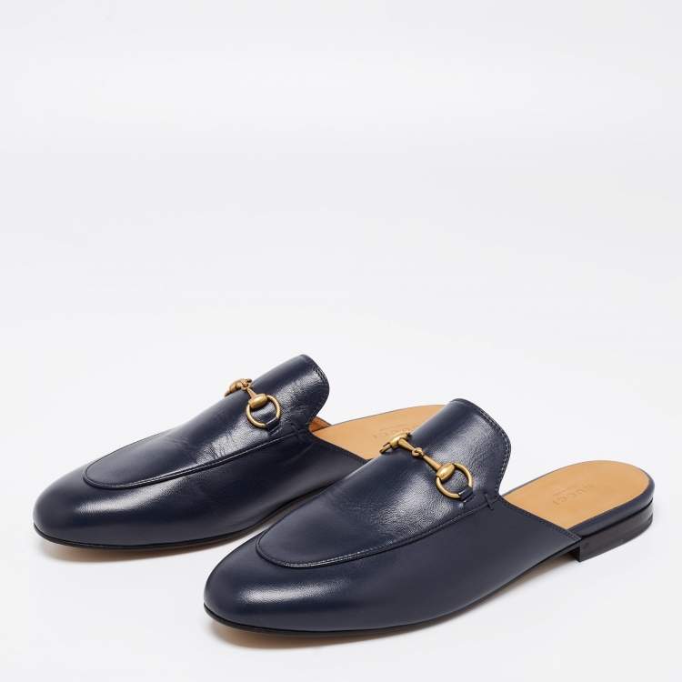 navy blue mules shoes